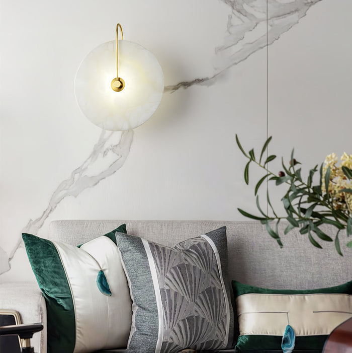 Rustgevende Alabaster LED Wandlamp - wandlampen - zijaanzicht