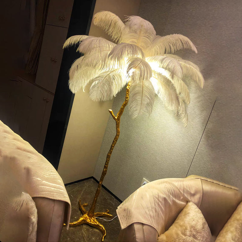 Nordic Struisvogel Veren Vloerlamp - vloerlamp - sfeerbeeld