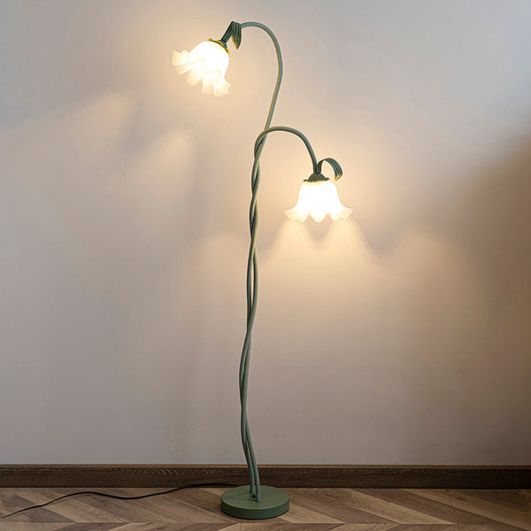 Elegant Calla Flowers White Floor Lamp