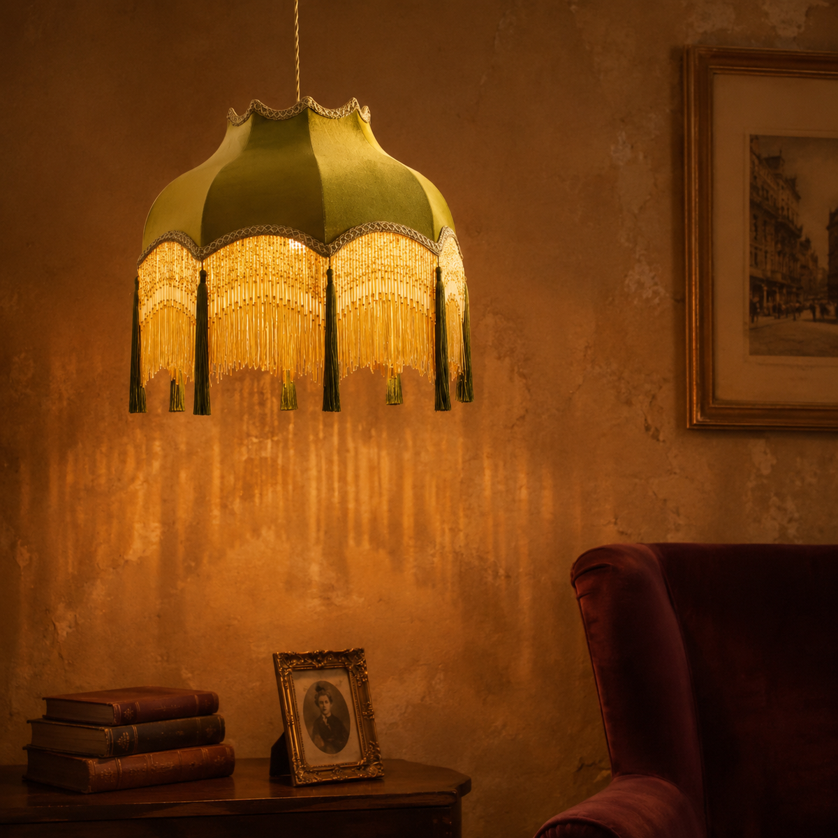 ChâteauLumière Franse Retro Koper & Stoffen Kwast Chandelier - hanglampen - detail