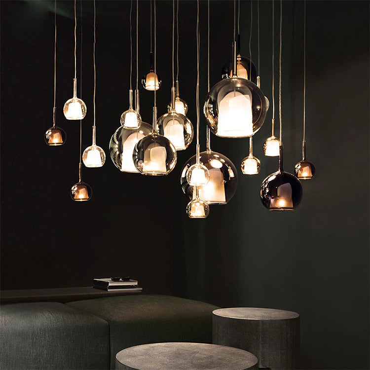 Scandinavische Hanglamp Van Aluminium En Glas - hanglampen - sfeerbeeld