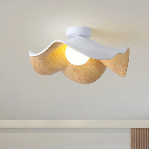 Scandinavian Wooden Lotus Ceiling Lamp