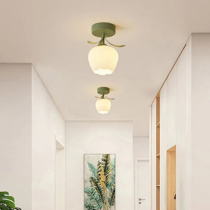 Eenvoudige Tiffany Plafondlamp Met Minibloemen - plafondlamp
