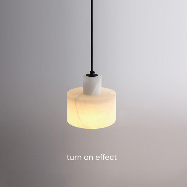 Scandinavische Eenvoudige Hanglamp In Wit Marmer - hanglampen - gemonteerd