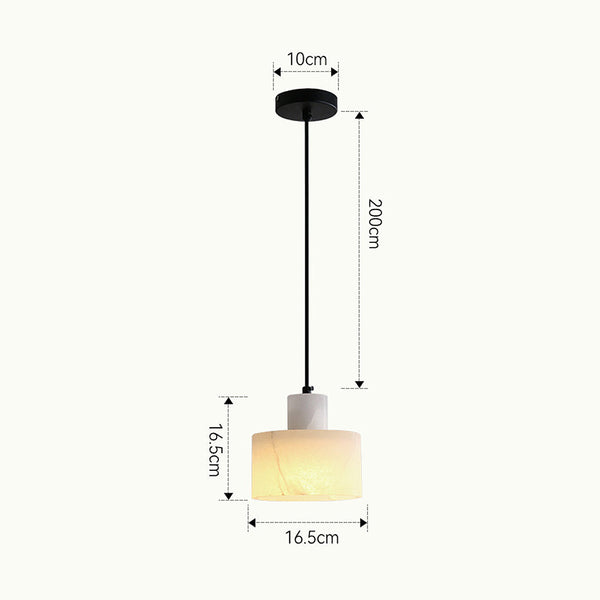 Scandinavische Eenvoudige Hanglamp In Wit Marmer - hanglampen - close-up
