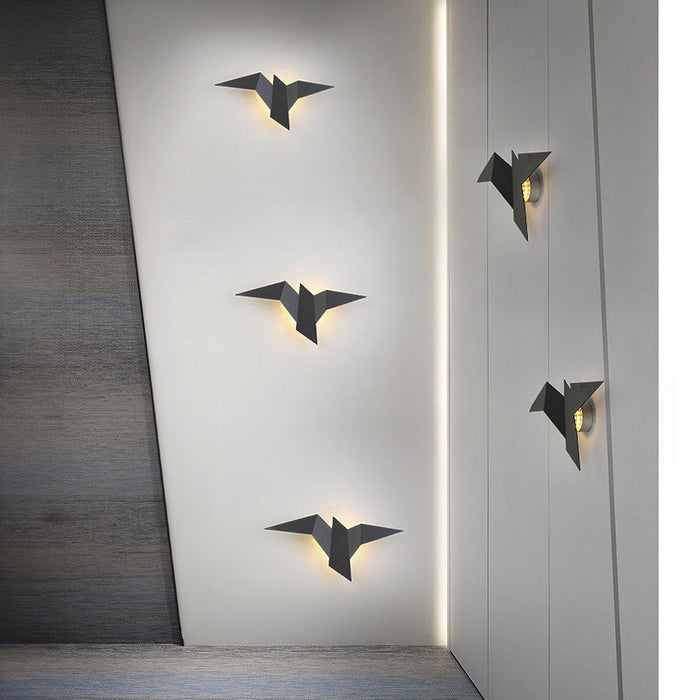 Creatieve Ijzeren Vogel Vorm Wandlamp - wandlampen - zijaanzicht
