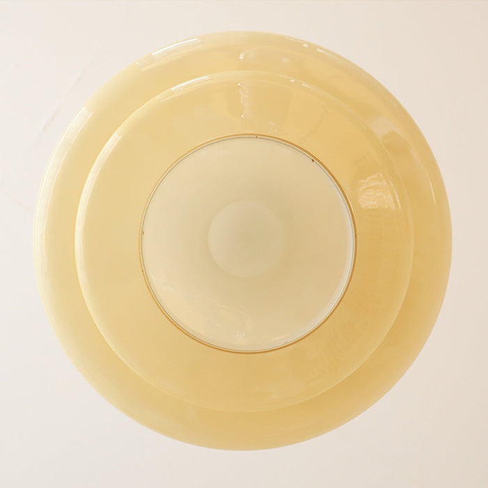 Bauhaus Hanglamp Van Roomgeel Glas - hanglampen - close-up