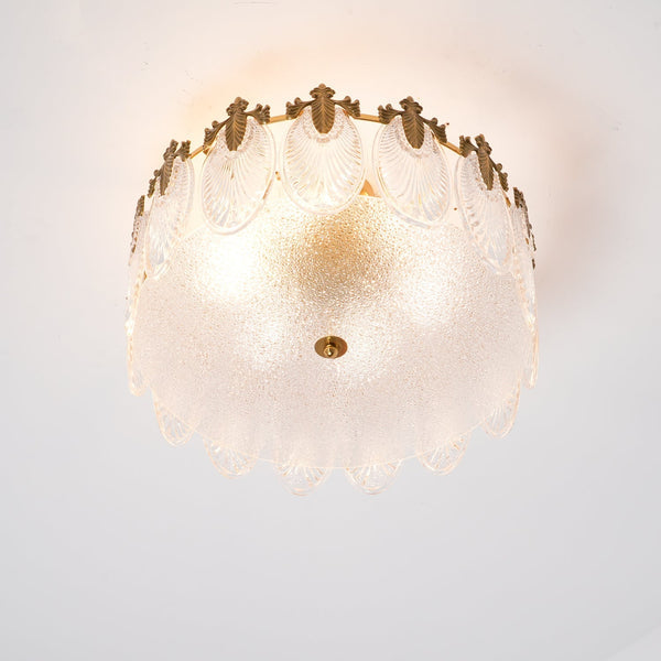 Decoratieve Glazen Ronde Kroonluchter Voor In De Woonkamer of Eetkamer - hanglampen - zijaanzicht