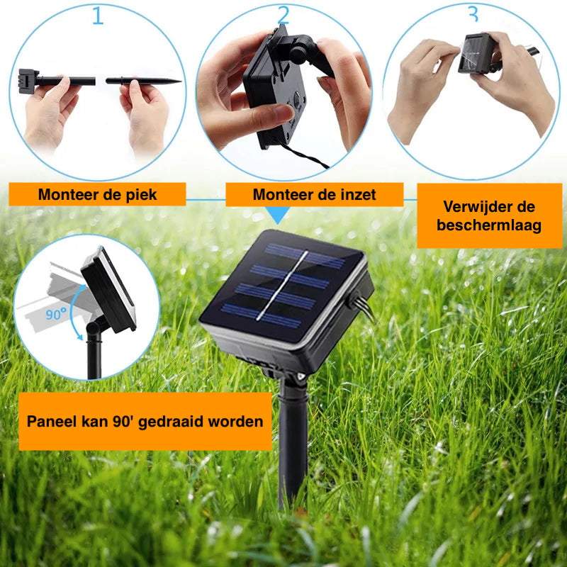 LUMIMETEOR Solar LED Meteorenregen Lampjes - buitenverlichting - afmetingen