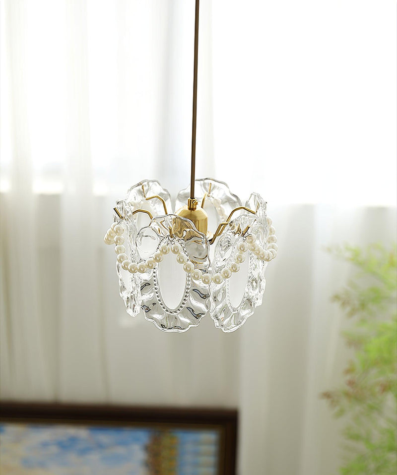 Bloemen Glazen Hanglamp - hanglampen - zijaanzicht
