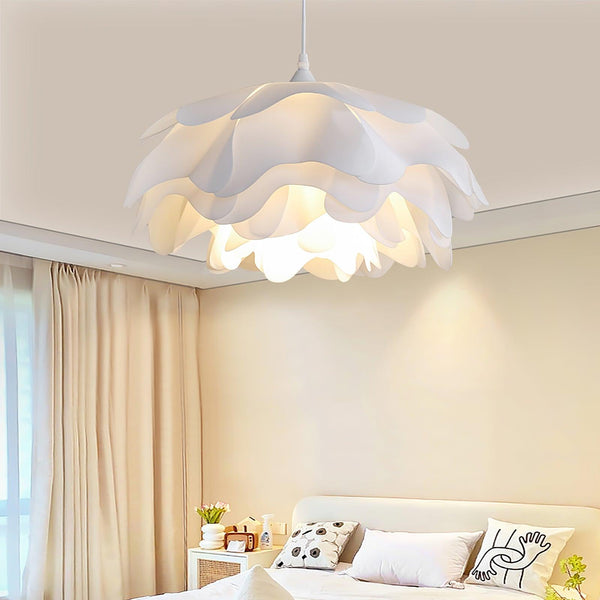 Witte Hanglamp In Bloemvorm - hanglampen - zijaanzicht