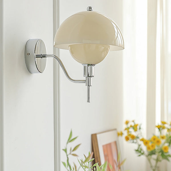 Paddestoel Wandlamp In Crème Kleur - wandlampen - zijaanzicht
