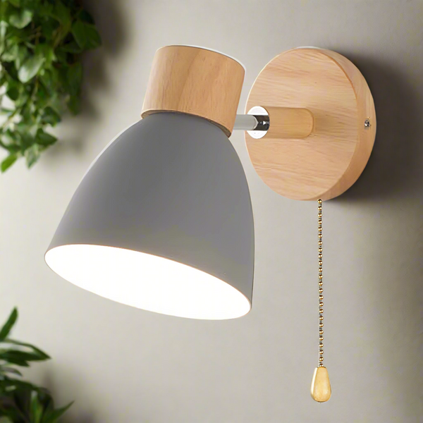 Hout Scandinavisch Moderne Hangende Schakelaar Wandlamp - wandlampen - sfeerbeeld
