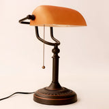 AmberGlow Vintage Matte Orange Glass Table Lamp