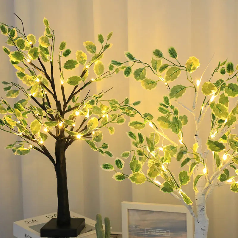 Kerstmis Groene Bladeren Led Boomverlichting - tafellampen - zijaanzicht