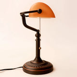 AmberGlow Vintage Matte Orange Glass Table Lamp