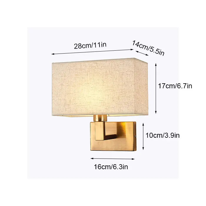 Moderne Wandlamp met Stoffen Kap - wandlampen - zijaanzicht
