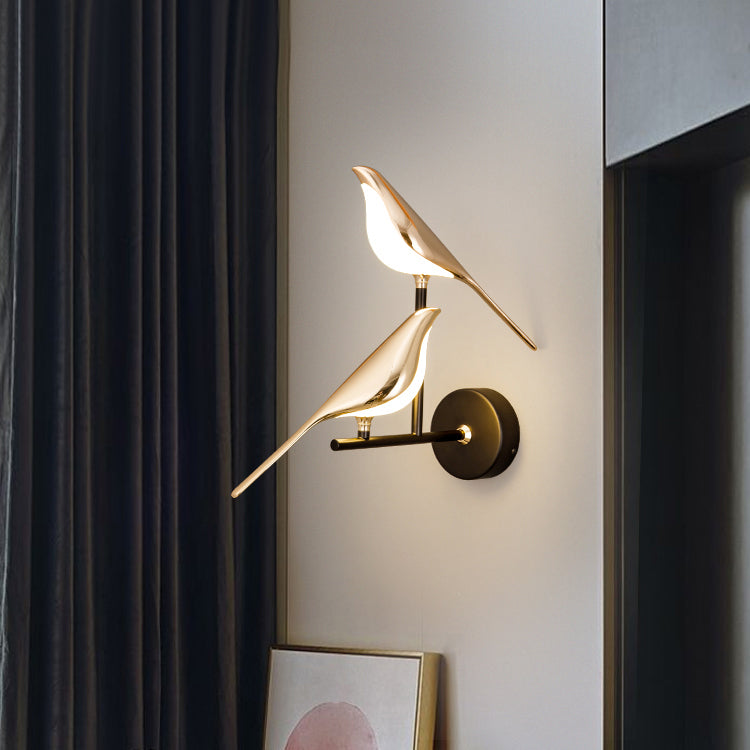 Moderne Wandlamp In De Vorm Van Vogels - wandlampen - materiaaldetail