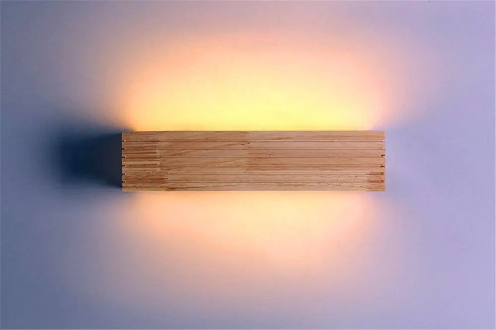 LignoGlow Moderne Houten LED Wandlamp - wandlamp - close-up