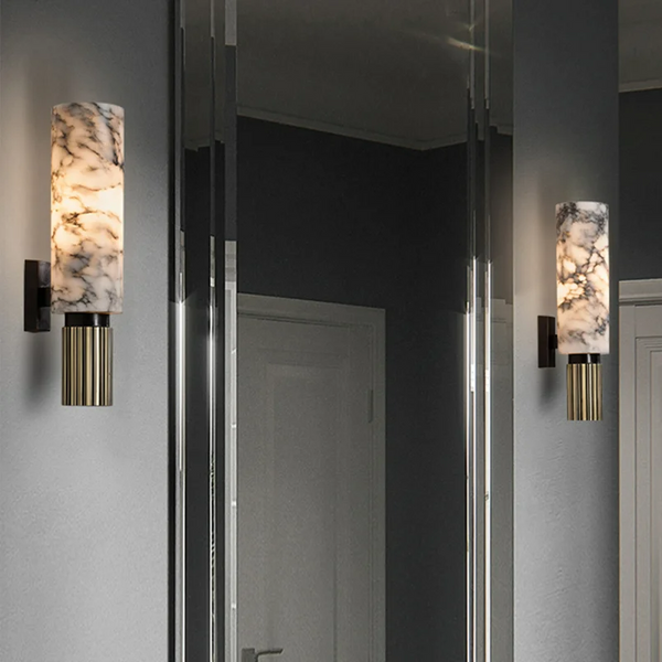 Luxe Marmeren Wandlamp Voor In Huis - wandlampen - materiaaldetail
