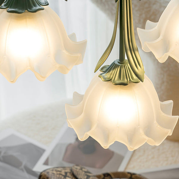 Glazen Hanglamp In De Vorm Van Een Bloem - hanglampen - zijaanzicht