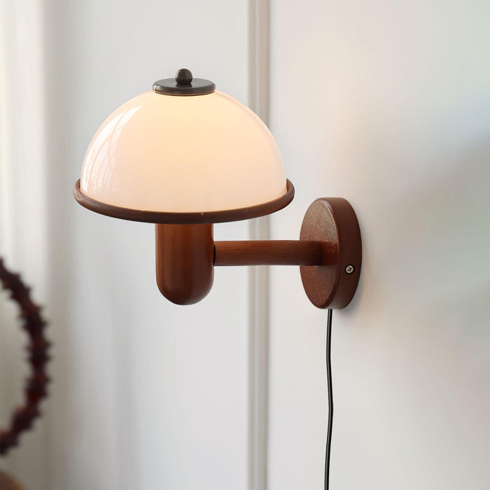 Paddenstoel Houten Wandlamp - wandlampen - materiaaldetail