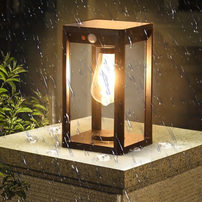 Pilaar Zonne- Energie Lamp - buitenverlichting - close-up