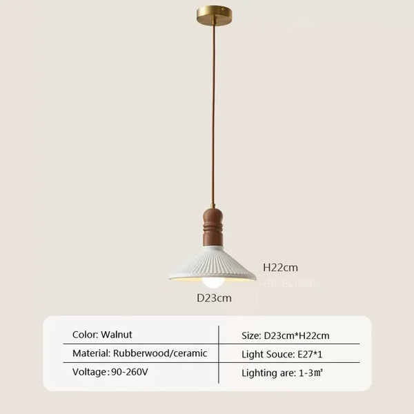 Crème Wind Massief Houten Hanglamp - hanglampen - afmetingen