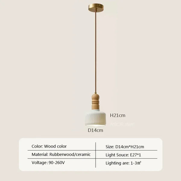 Crème Wind Massief Houten Hanglamp - hanglampen - detail