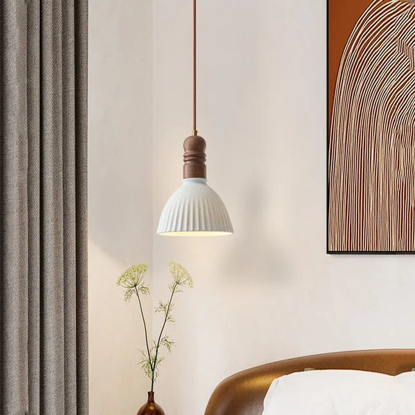 Crème Wind Massief Houten Hanglamp - hanglampen - detail