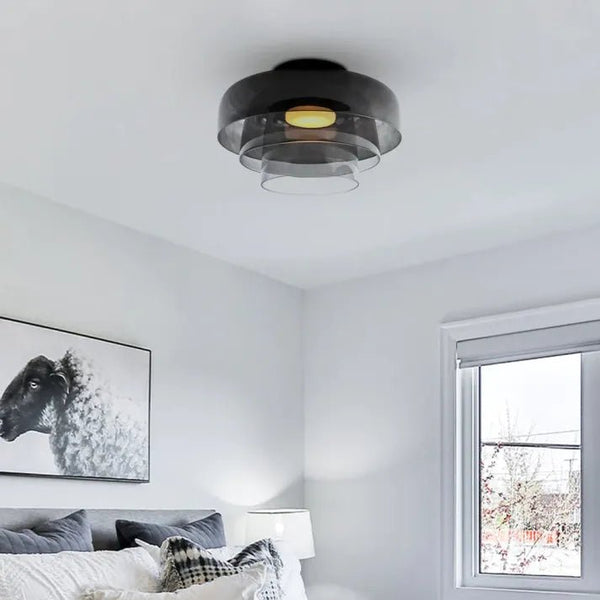 Scandinavische Designer Creatieve Persoonlijkheid Middeleeuwse Glazen Plafondlamp - plafondlamp - verlicht
