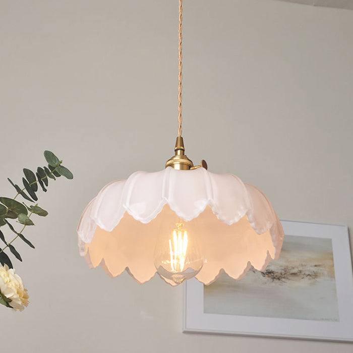 Vintage Glazen Bloem Hanglamp - hanglampen - in de kamer