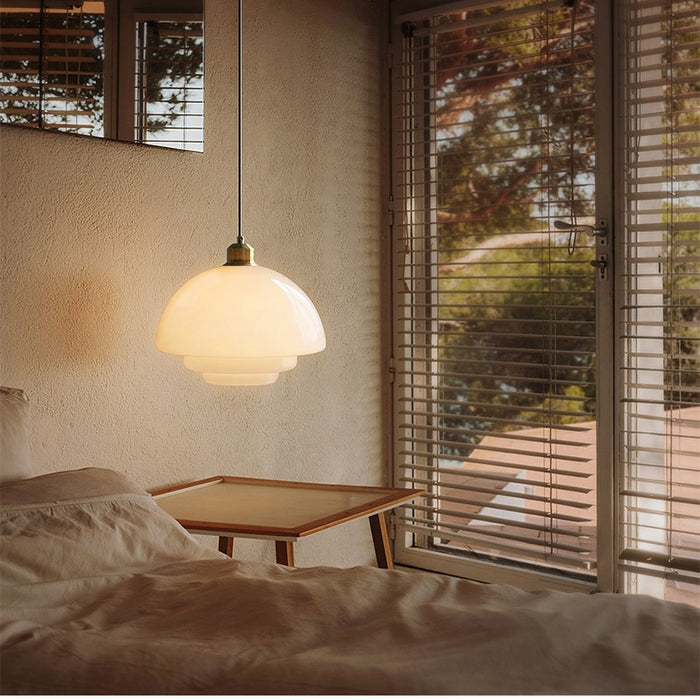Witte Glazen Hanglamp - hanglampen - gemonteerd