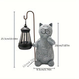 Golden Glowing Cat Garden Lamp 