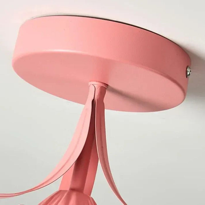 Eenvoudige Tiffany Plafondlamp Met Minibloemen - plafondlamp - materiaaldetail