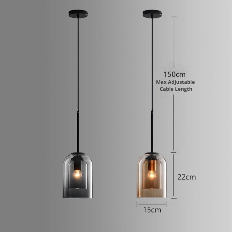 Mica Mid-Century Hanglampen Met Dubbel Glas - hanglampen