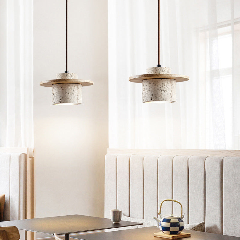 Travertin Hanglamp - hanglampen - zijaanzicht