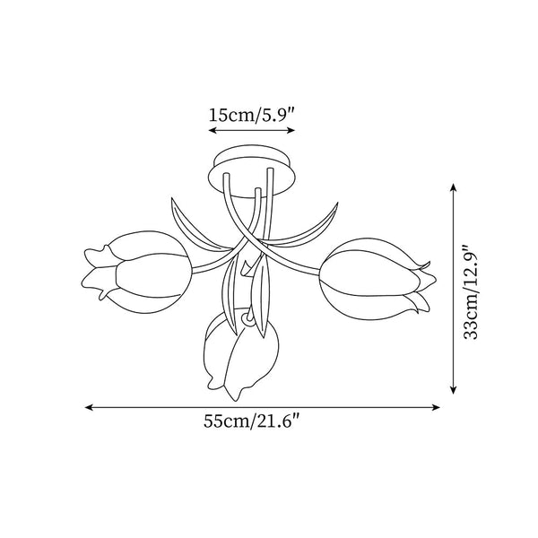 Plafondlamp Met Natuurlijk Warm Licht - plafondlampen - zijaanzicht