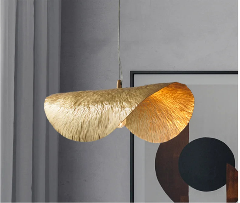 Minimalistische Koperen Hanglamp in Lotusblaad Ontwerp - hanglampen - detail