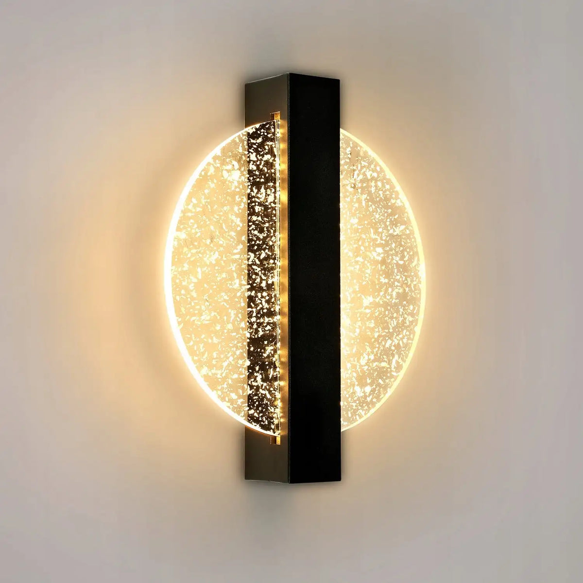 LumaLeaf Round Wall Panel – Modern LED Wall Lamp with Silver Leaf & Warm Light (3500K)