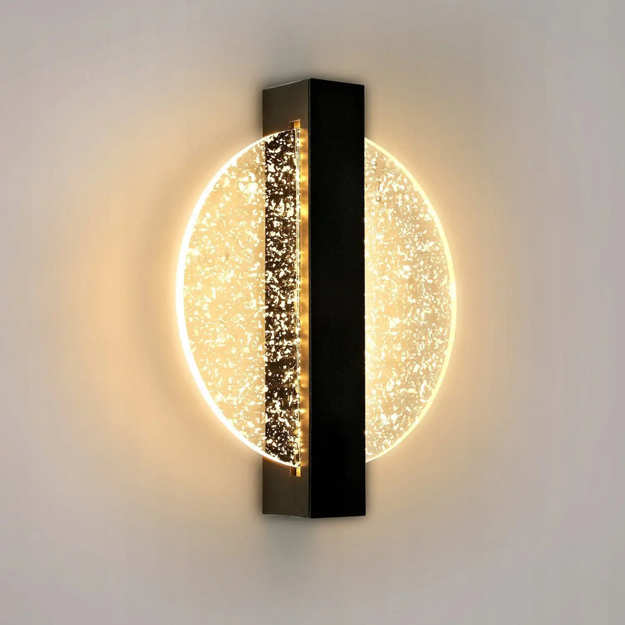 LumaLeaf Round Wall Panel – Modern LED Wall Lamp with Silver Leaf & Warm Light (3500K)