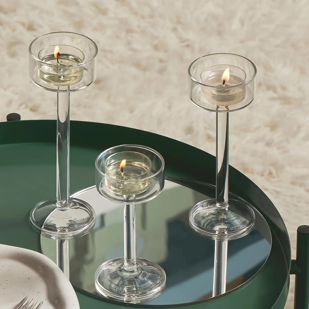 LumaVase Glazen Kandelaar Set - tafellampen - in de kamer