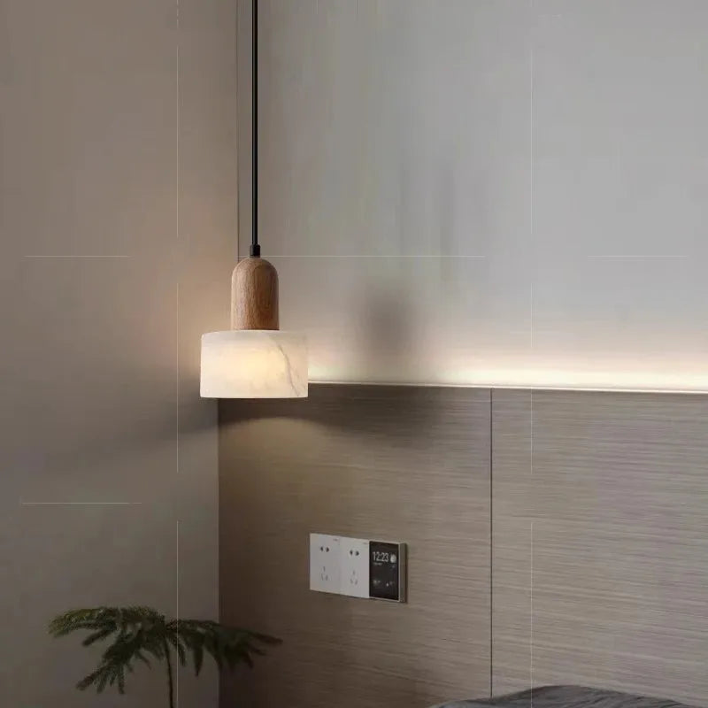 Lumina Wabi-Sabi Luxe Marmeren LED Hanglamp – Elegante Jade-Witte Sfeerverlichting - hanglampen - in de kamer