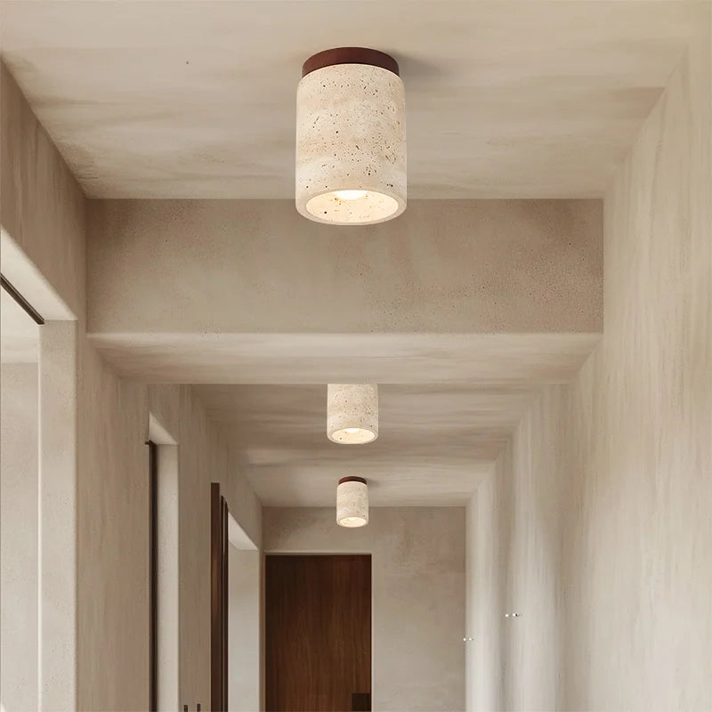 Wabi Sabi Travertin Plafondlamp - plafondlamp - sfeerbeeld