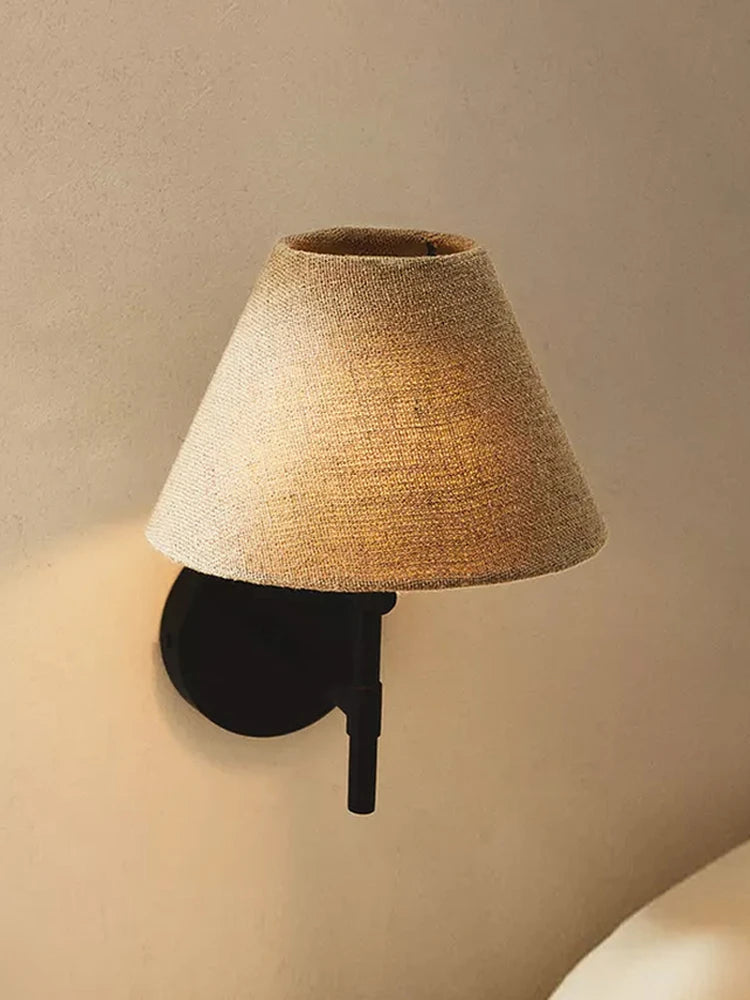 “VintageLoom Wabi-Sabi Wall Lamp” – Retro Fabric Wall Lamp
