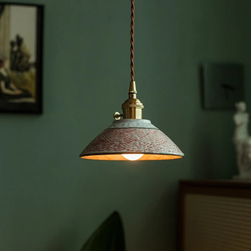 AuroraVerde Donkergroene Keramische Hanglamp - hanglampen