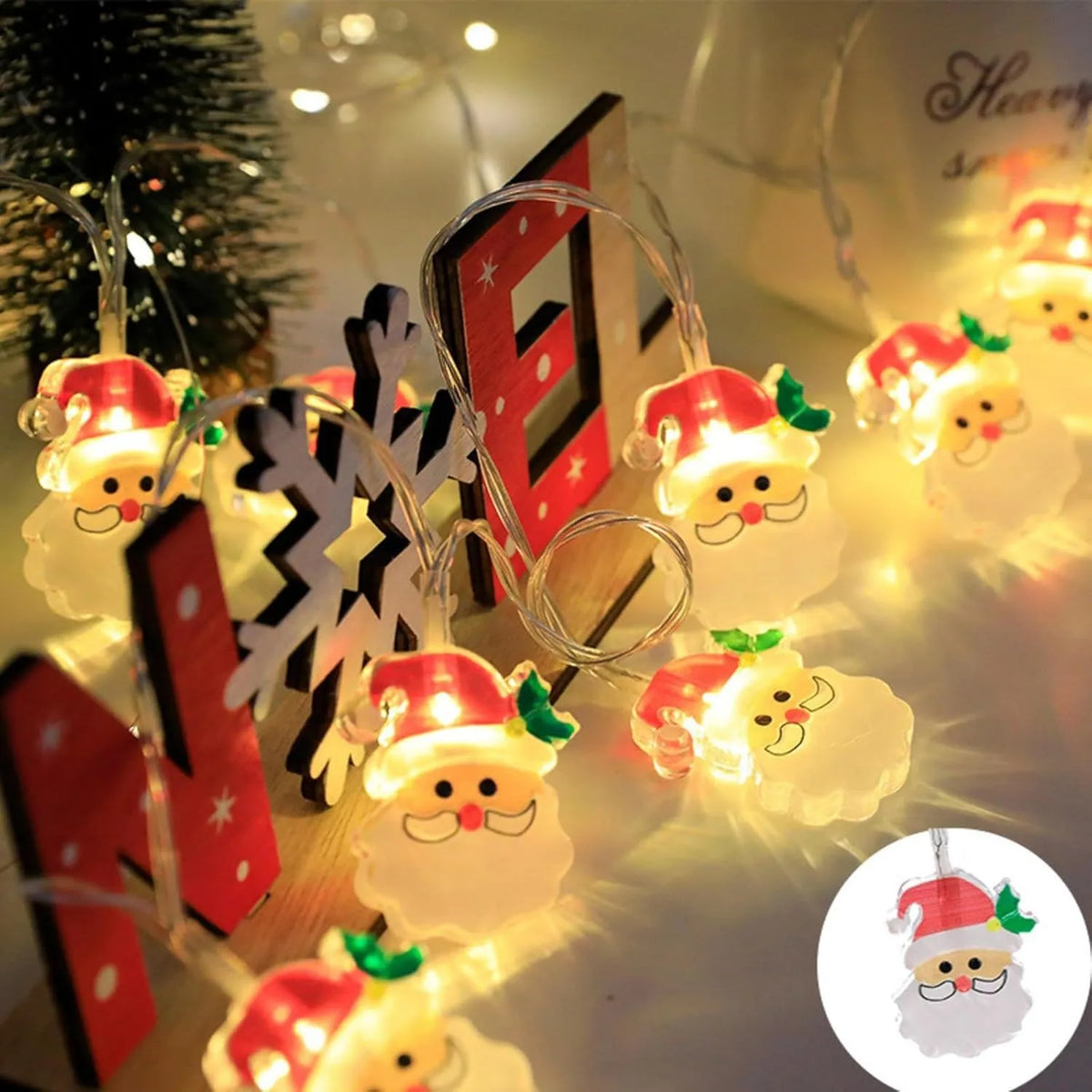 LumiJoy Kerst LED Slinger – Kerstboom, Sneeuwpop & Kerstman Lichtsnoer - buitenverlichting - verlicht