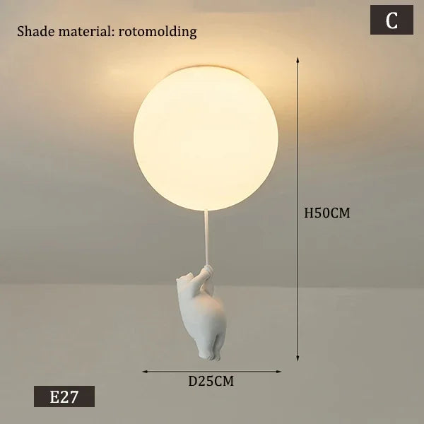PolarGlow Designer IJsbeer Kroonluchter - hanglampen - zijaanzicht