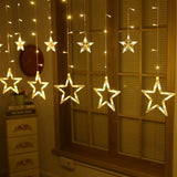 LumiSter 3.5M Star Curtain Lights – 138 LED Fairy Lights Christmas Lights