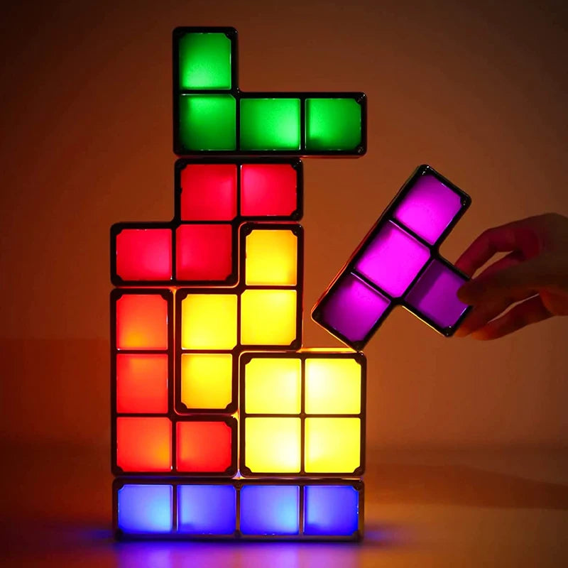 PixelGlow DIY Retro Game Lamp – Unique Night Lamp with Tetris Design